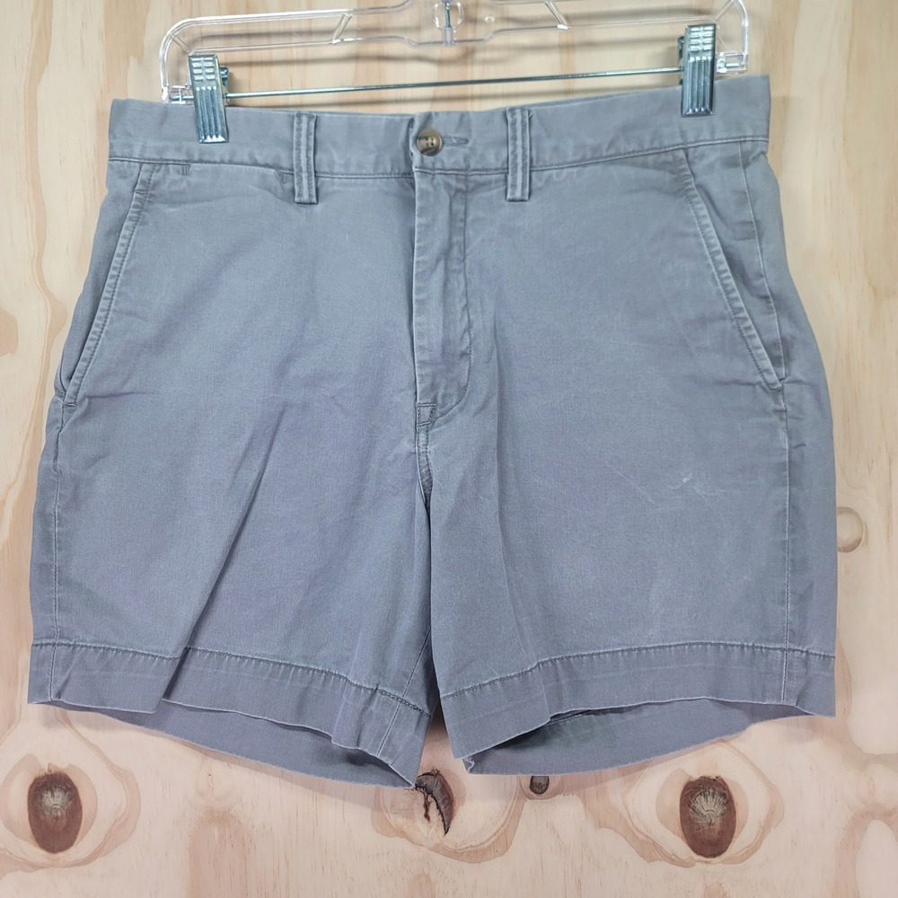 Polo Ralph Lauren Mens Gray Stretch Classic Fit Chino Shorts Size 30 5.5" Inseam